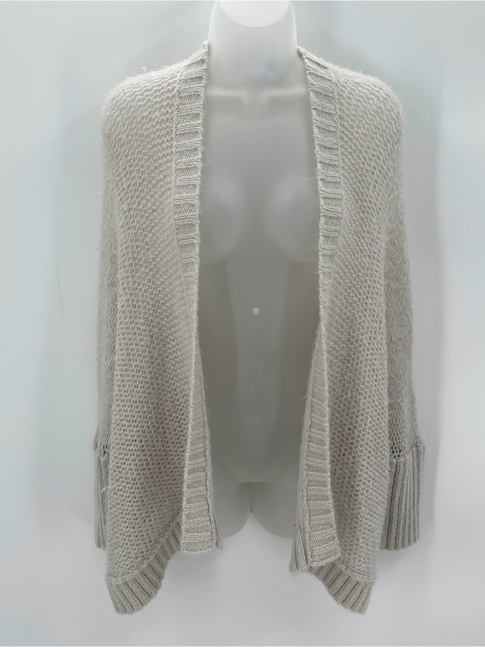 WOODEN SHIPS Pawola Buendia Cardigan Sweater Open Front Dolman Mohair Wool Blend